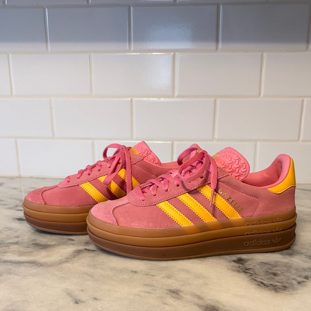 Adidas Women's Pink and Orange Sneakers